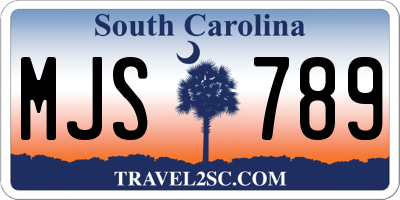SC license plate MJS789
