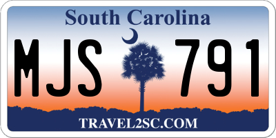 SC license plate MJS791