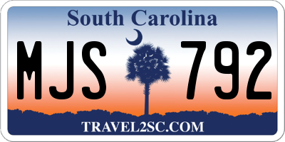 SC license plate MJS792