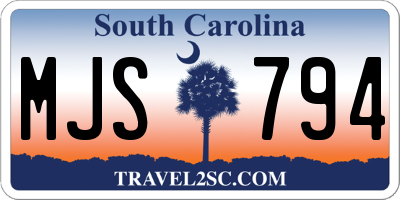 SC license plate MJS794