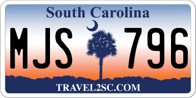 SC license plate MJS796