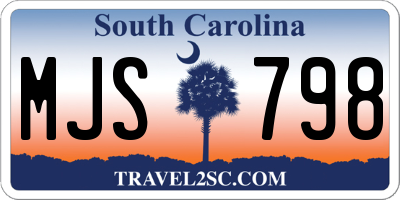SC license plate MJS798