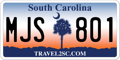 SC license plate MJS801