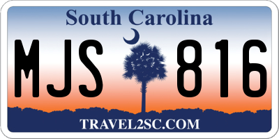 SC license plate MJS816