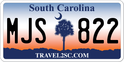 SC license plate MJS822