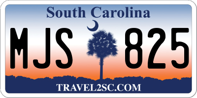 SC license plate MJS825