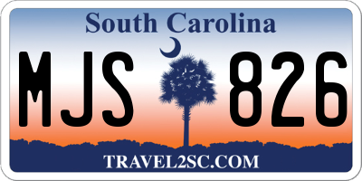 SC license plate MJS826