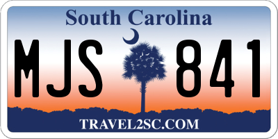 SC license plate MJS841