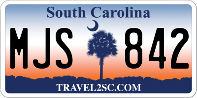 SC license plate MJS842