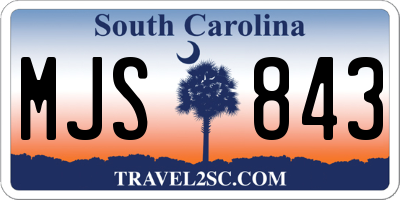 SC license plate MJS843