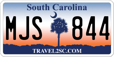 SC license plate MJS844
