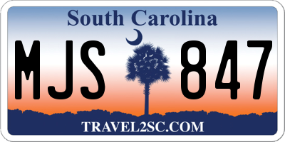 SC license plate MJS847
