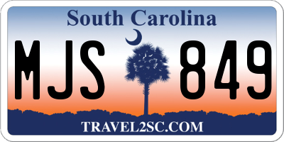 SC license plate MJS849