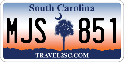 SC license plate MJS851
