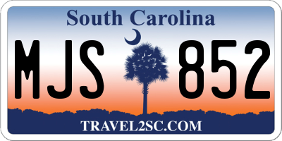 SC license plate MJS852