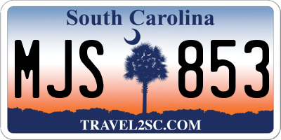SC license plate MJS853