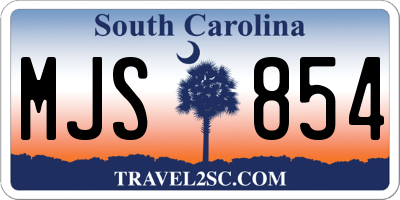 SC license plate MJS854