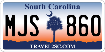 SC license plate MJS860