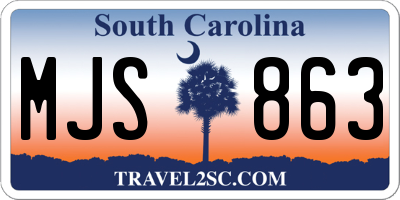 SC license plate MJS863