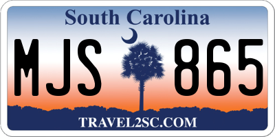SC license plate MJS865