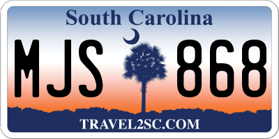 SC license plate MJS868