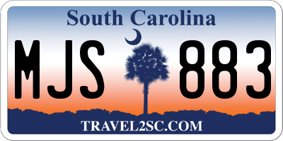 SC license plate MJS883