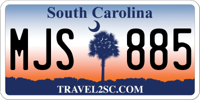 SC license plate MJS885