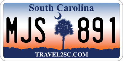 SC license plate MJS891