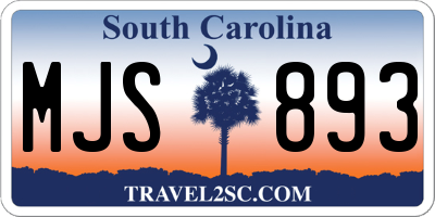 SC license plate MJS893