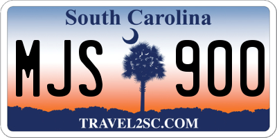 SC license plate MJS900