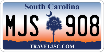 SC license plate MJS908