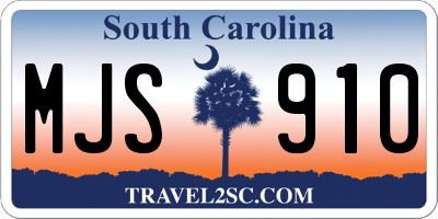 SC license plate MJS910
