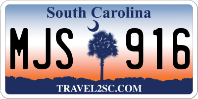 SC license plate MJS916