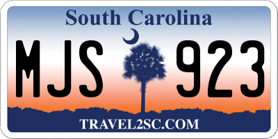 SC license plate MJS923