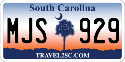 SC license plate MJS929