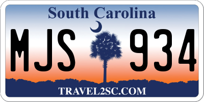 SC license plate MJS934