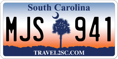 SC license plate MJS941