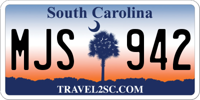 SC license plate MJS942