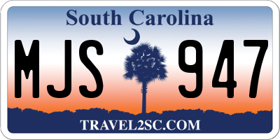 SC license plate MJS947