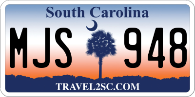 SC license plate MJS948