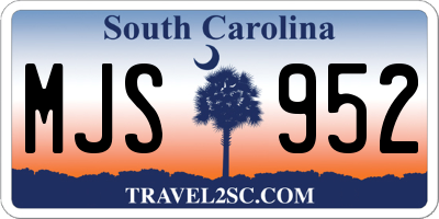 SC license plate MJS952