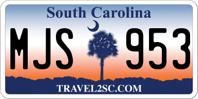 SC license plate MJS953