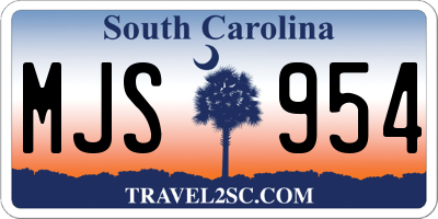 SC license plate MJS954