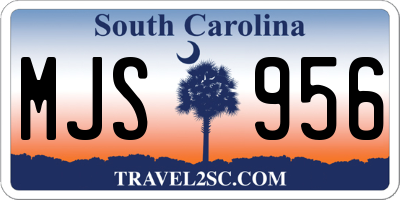 SC license plate MJS956