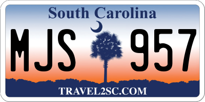 SC license plate MJS957