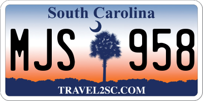 SC license plate MJS958