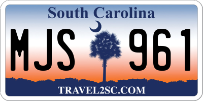 SC license plate MJS961