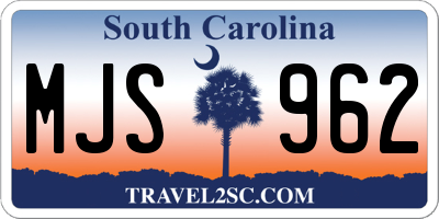 SC license plate MJS962