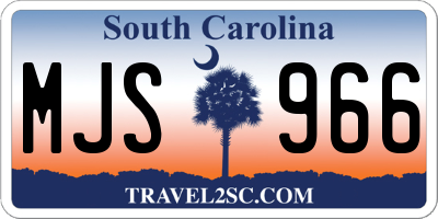 SC license plate MJS966