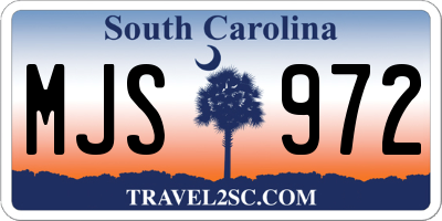 SC license plate MJS972